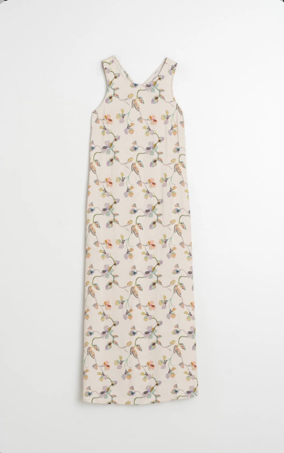 Vestido Indi & Cold  AD100 Espalda cruzada floral ecru crudo - Imagen 5