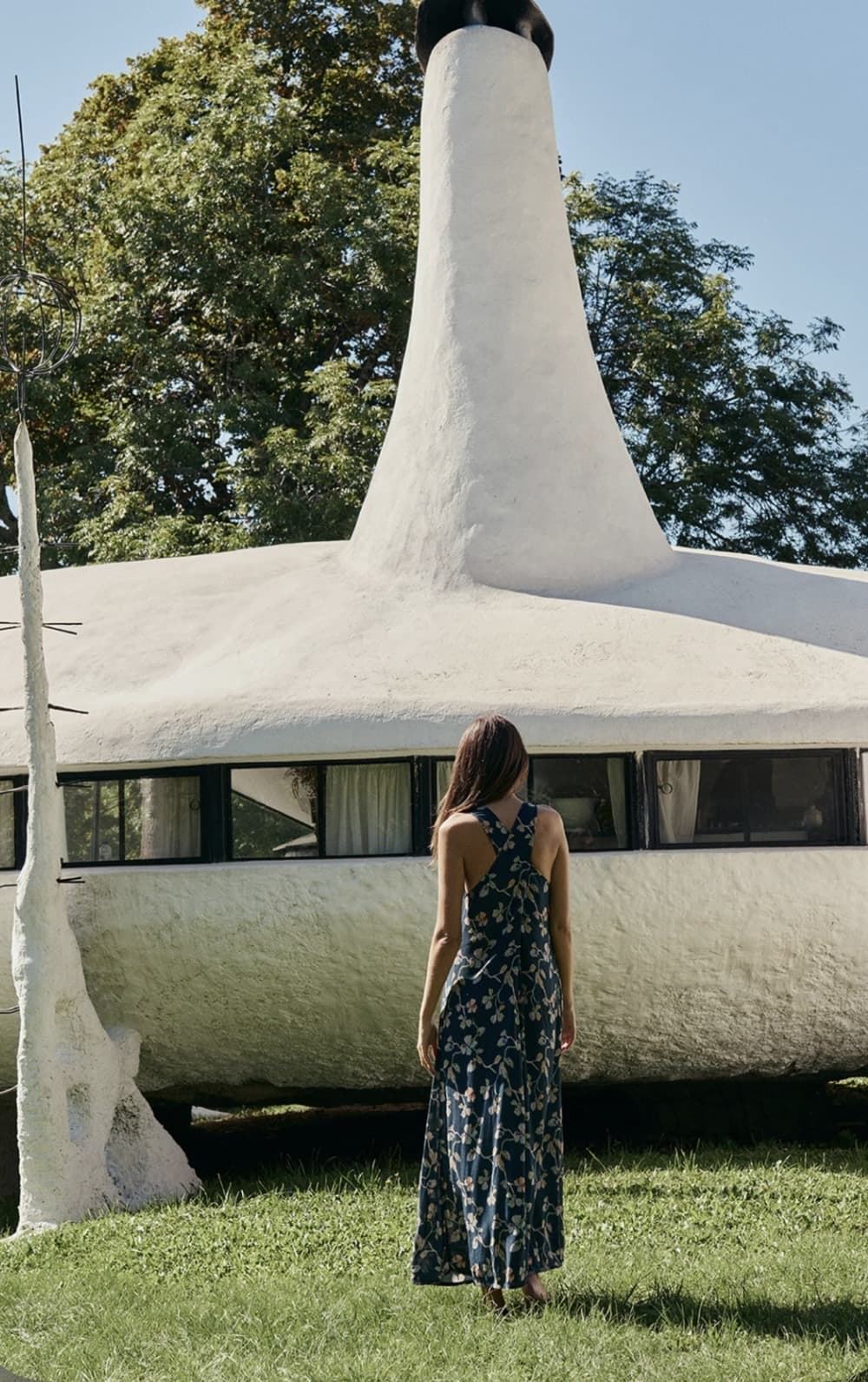 Vestido Indi & Cold  AD100 Espalda cruzada floral Navy marino - Imagen 3