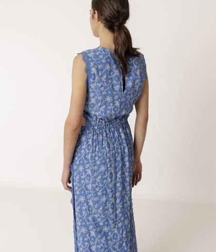 Vestido Indi & Cold   AD120 largo encaje azul británico - Imagen 2