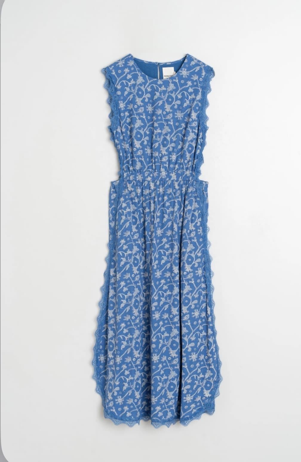 Vestido Indi & Cold   AD120 largo encaje azul británico - Imagen 4