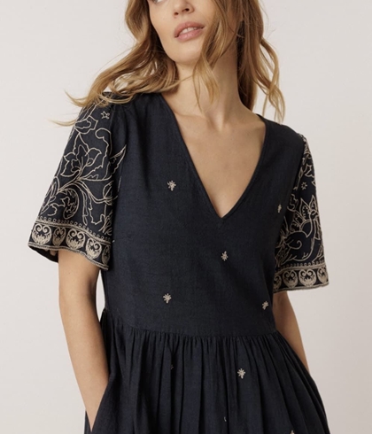 Vestido Indi & Cold BK170V ESTIDO BORDADO naval azul - Imagen 1