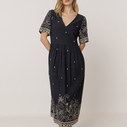 Vestido Indi & Cold BK170V ESTIDO BORDADO Navy azul - Imagen 2