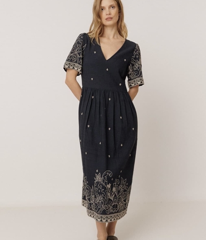 Vestido Indi & Cold BK170V ESTIDO BORDADO Navy azul - Imagen 2