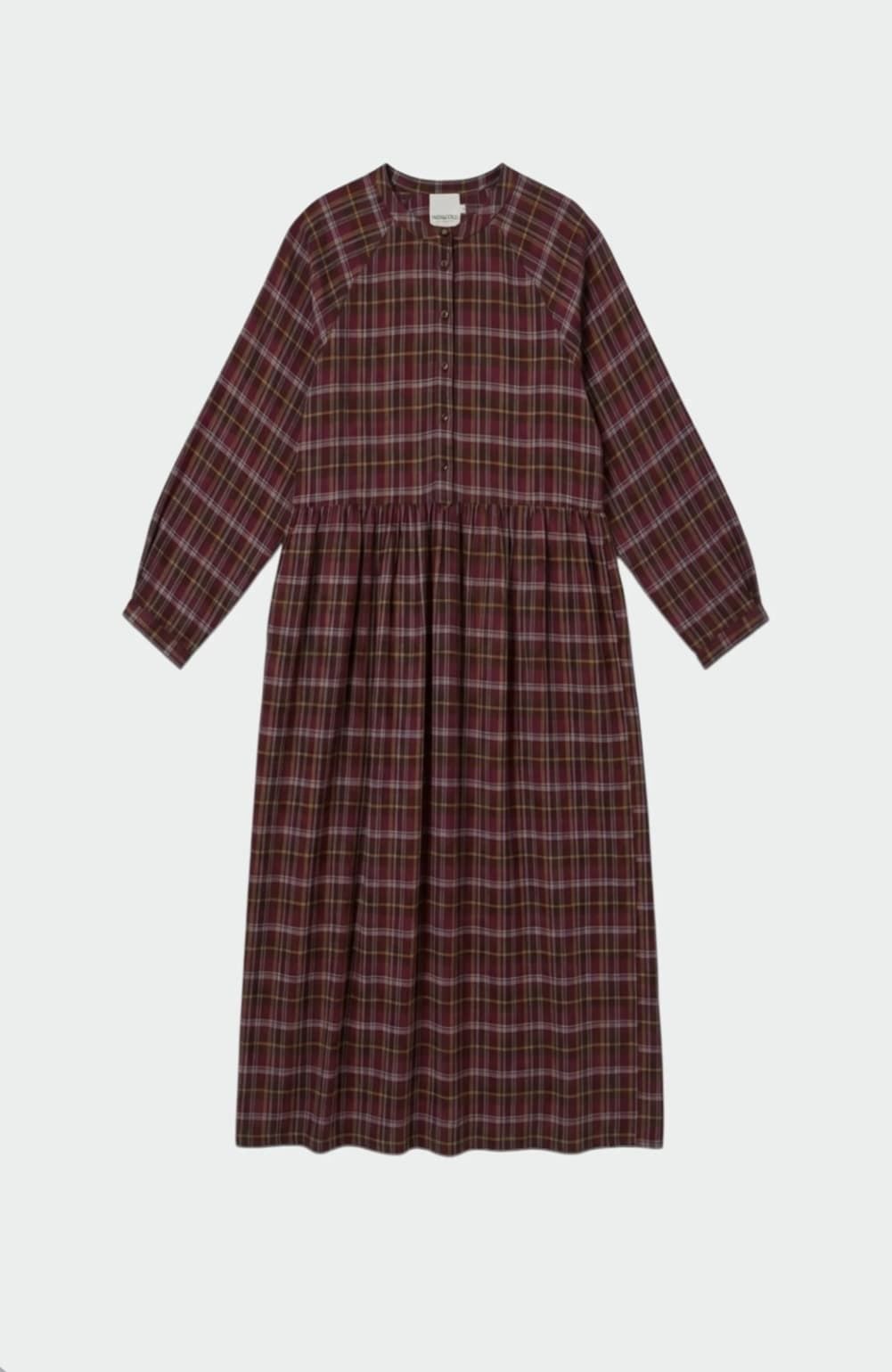 VESTIDO Indi & Cold BK313 cuadros multicolor burdeos - Imagen 6