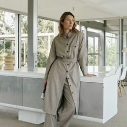 Vestido Indi & Cold Camisero fluido NJ300 gris - Imagen 1