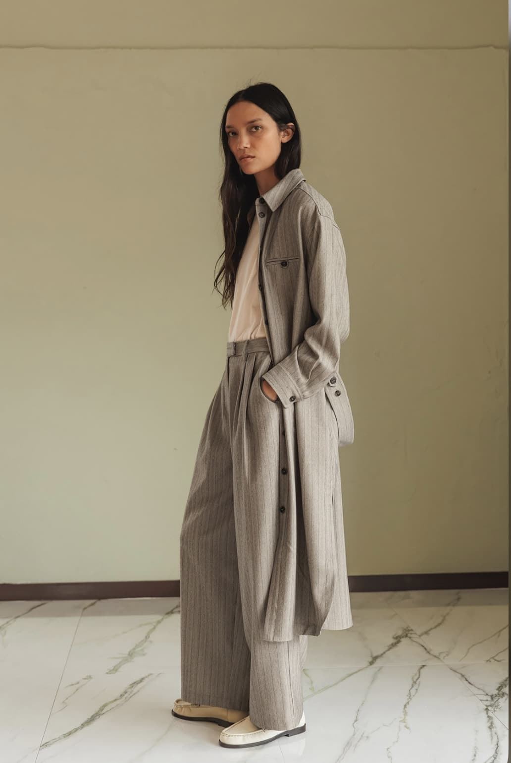 Vestido Indi & Cold Camisero fluido NJ300 gris - Imagen 5