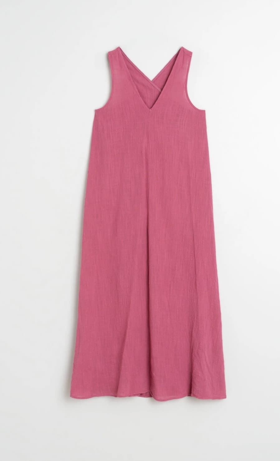 Vestido Indi & Cold CC335 Maxi CREPADO rosa lichi - Imagen 5