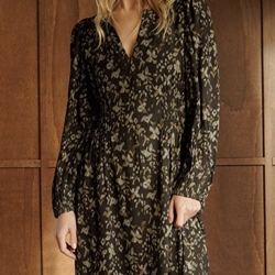 VESTIDO Indi & Cold KI120 maxivolumen estampado boho negro - Imagen 1