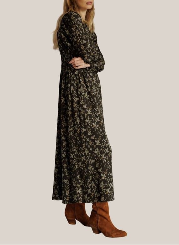 VESTIDO Indi & Cold KI120 maxivolumen estampado boho negro - Imagen 3