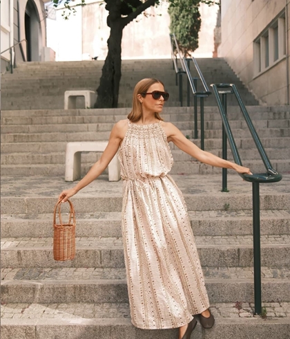 Vestido Indi & Cold KI130 HALTER ESTAMPADO crudo - Imagen 1