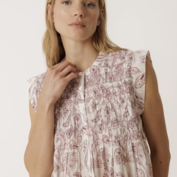 Vestido Indi & Cold  KI133 CORTO SMOCK crudo estampado lichi - Imagen 2