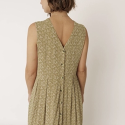 Vestido Indi & Cold  MI140 MULTIPOSICIÓN BLOCKPRINT verde khaki - Imagen 2