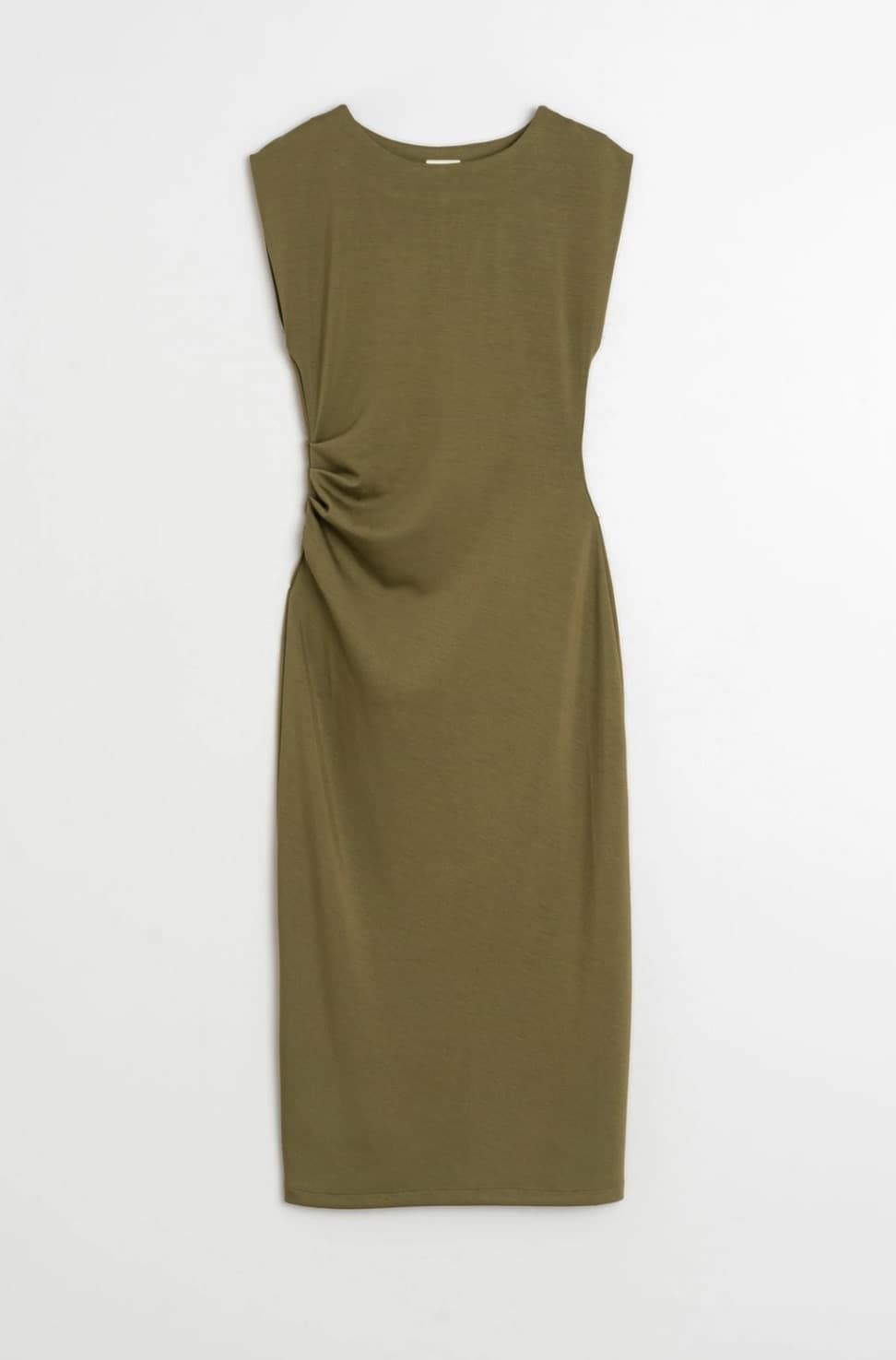 Vestido Indi & Cold NM440 AJUSTADO PLIEGUES  verde khaki - Imagen 5