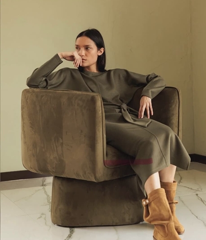 Vestido Indi & Cold punto anudado NM362 Visón - Imagen 1