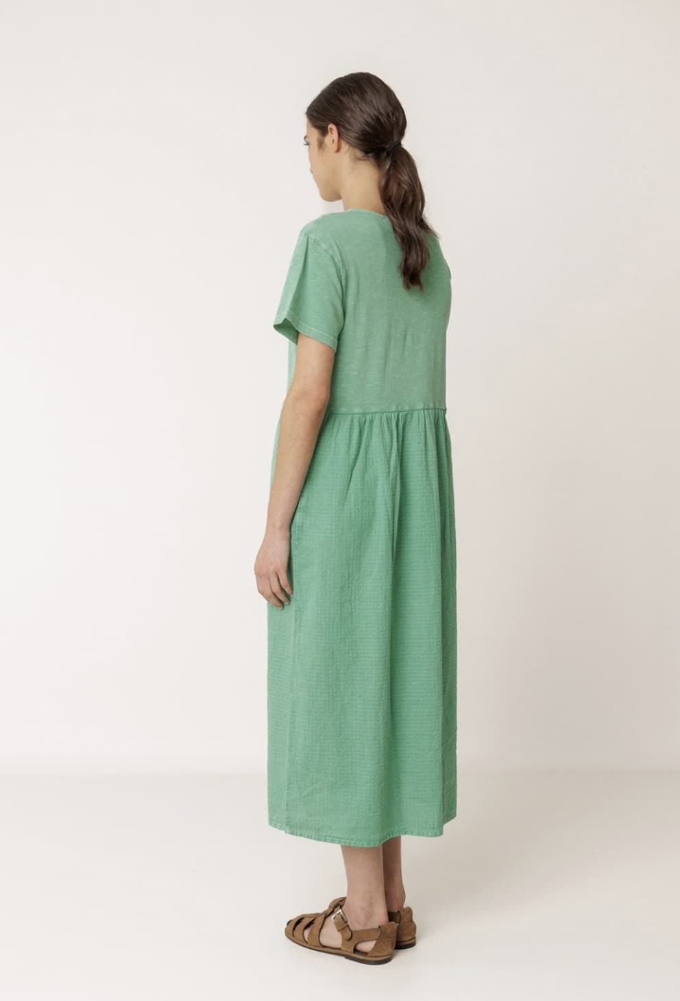 Vestido Indi & Cold SK415 MIDI COMBINADO verde carbón - Imagen 2