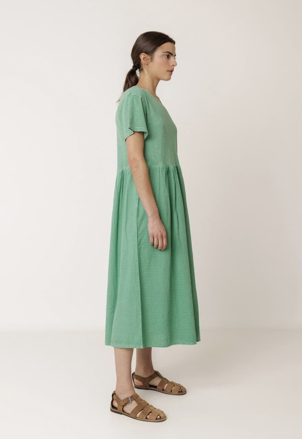 Vestido Indi & Cold SK415 MIDI COMBINADO verde carbón - Imagen 3