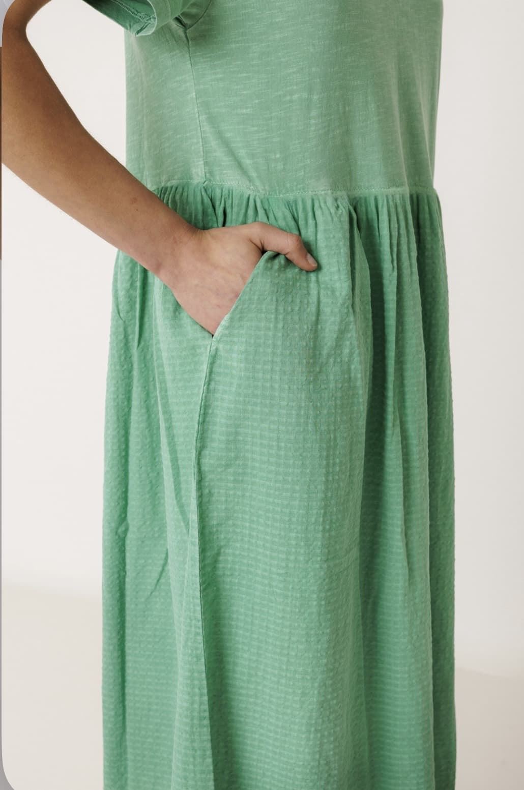 Vestido Indi & Cold SK415 MIDI COMBINADO verde carbón - Imagen 4