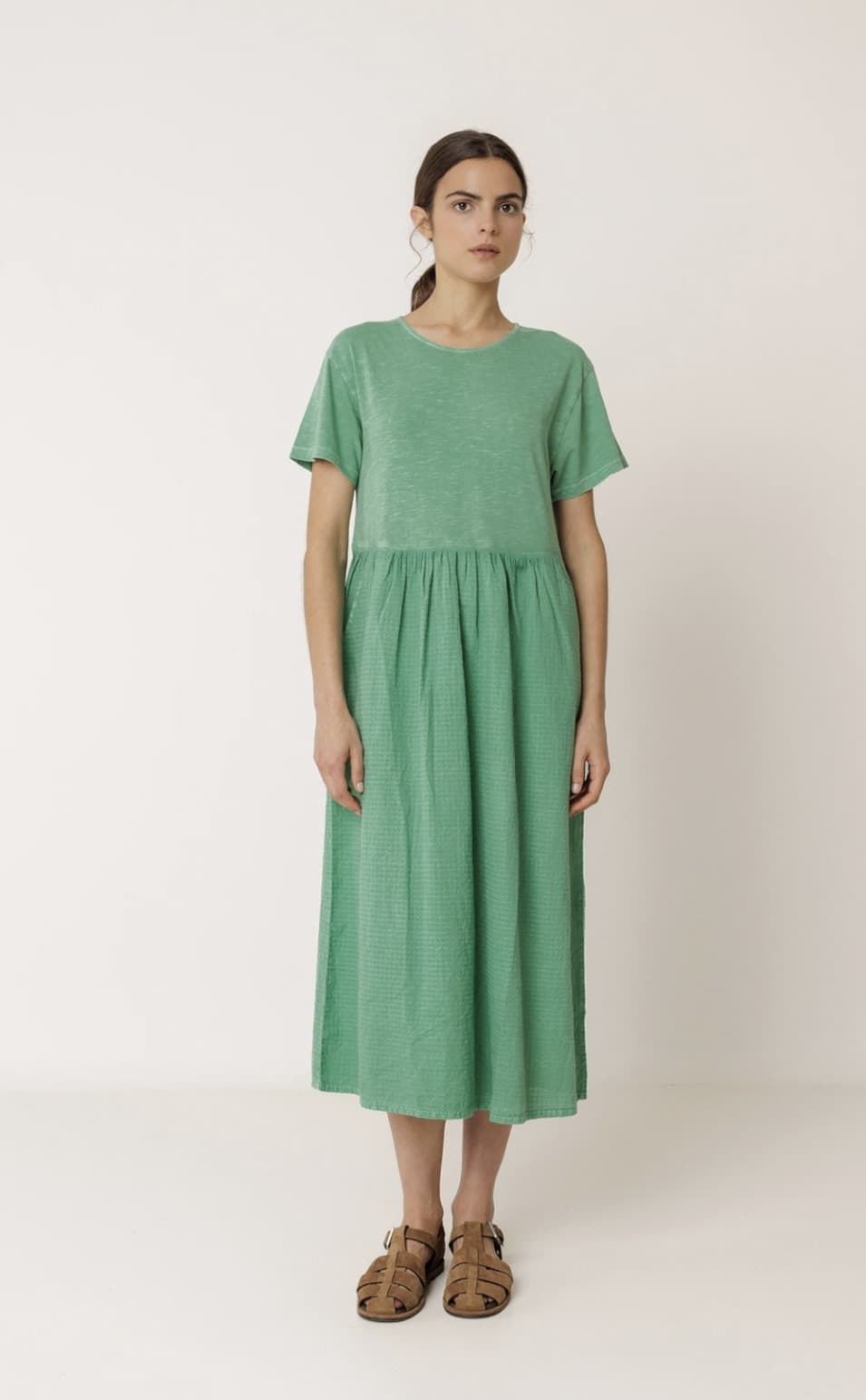 Vestido Indi & Cold SK415 MIDI COMBINADO verde carbón - Imagen 5