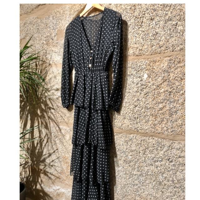 Vestido lunares negro - Imagen 1