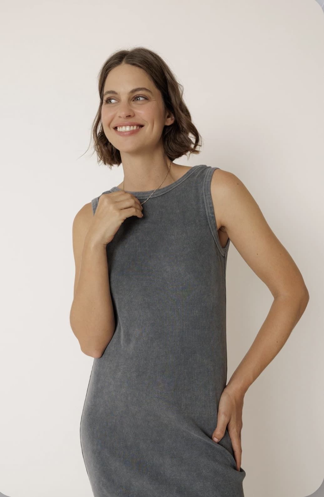 Vestido Maxi Indi & Cold NM412 camaleónica gris carbón - Imagen 3