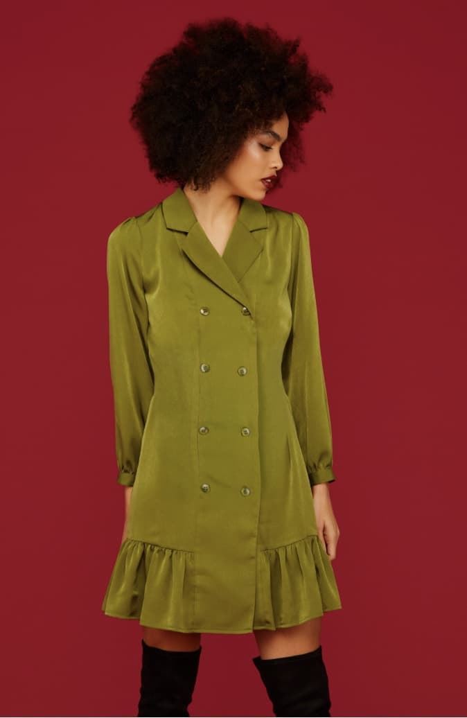 Vestido minueto camisero verde - Imagen 2