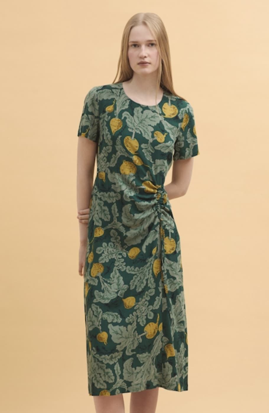 Vestido Nice Things beets print verdes. - Imagen 2