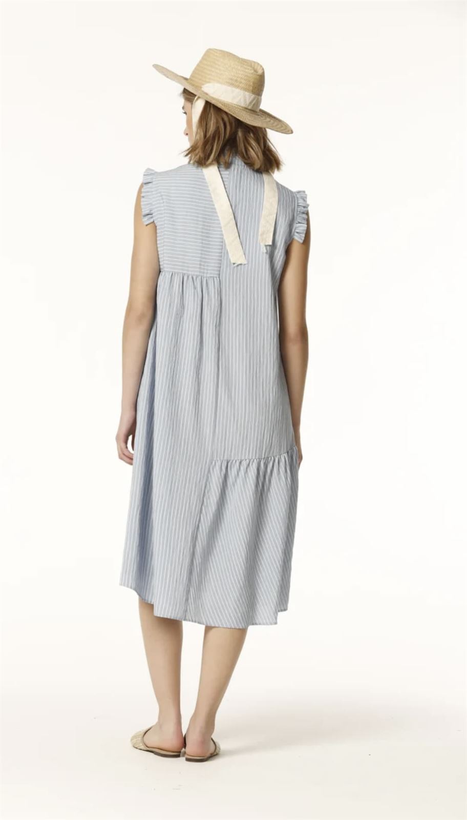 Vestido OKY ALBICA 5 viscosa rayas - Imagen 2