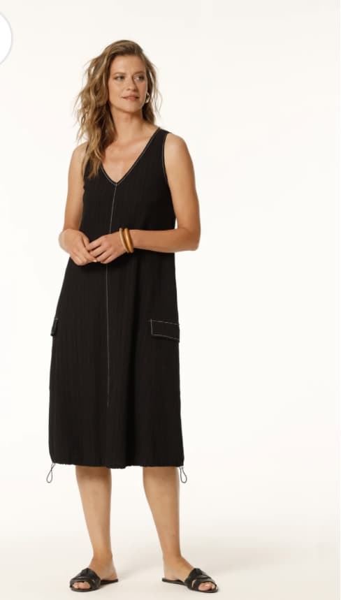 Vestido OKY ALGER 091 bambula negro - Imagen 1