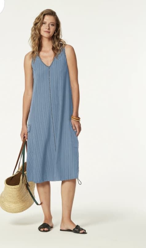 Vestido OKY ALGER 791 Bambula azul - Imagen 1