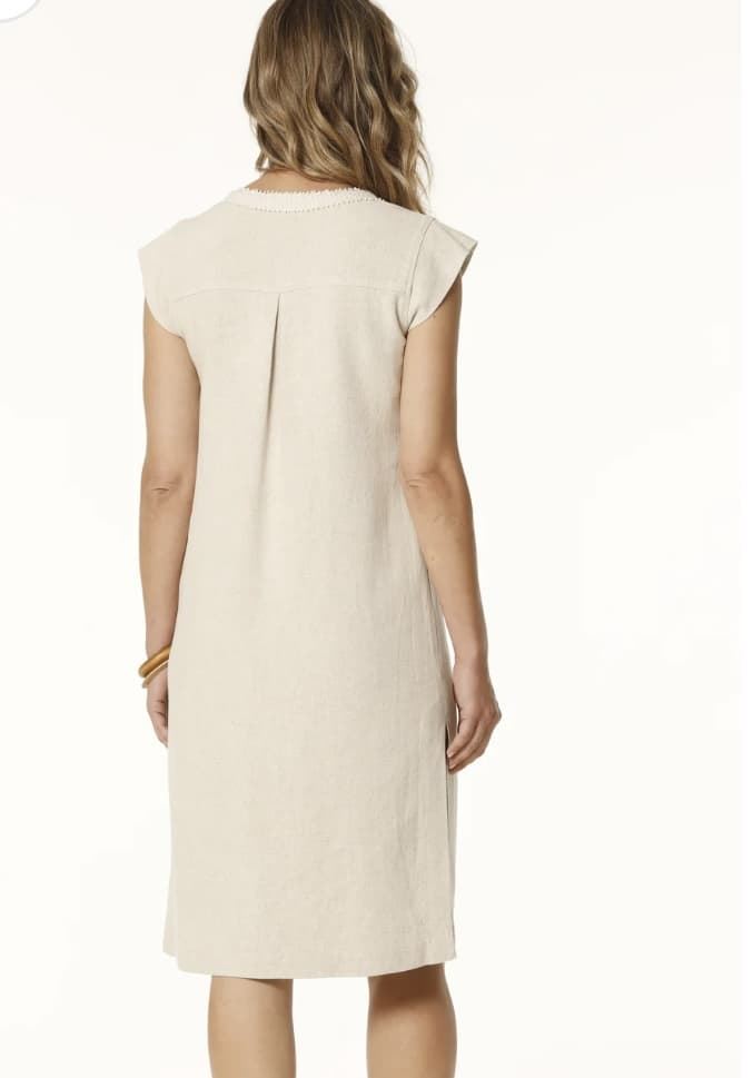 Vestido OKY CALEM 9 lino rústico beige - Imagen 2