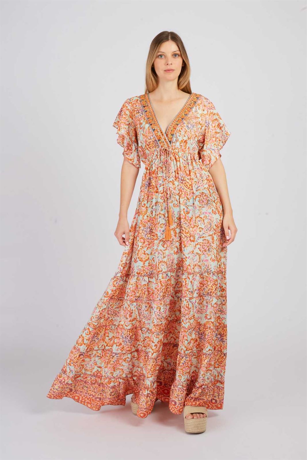 Vestido PHARAON ROBE estampado naranjas - Imagen 1