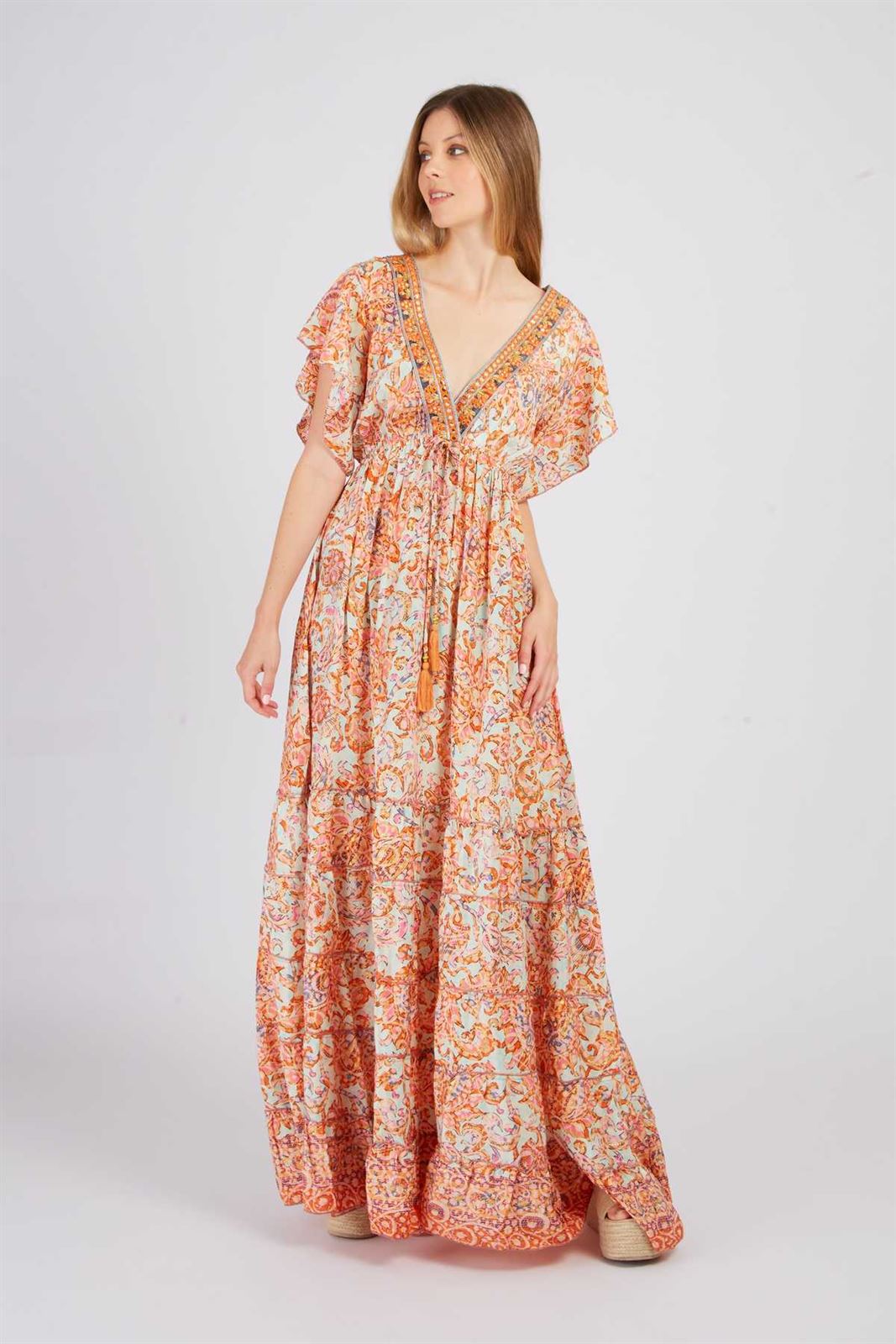 Vestido PHARAON ROBE estampado naranjas - Imagen 3