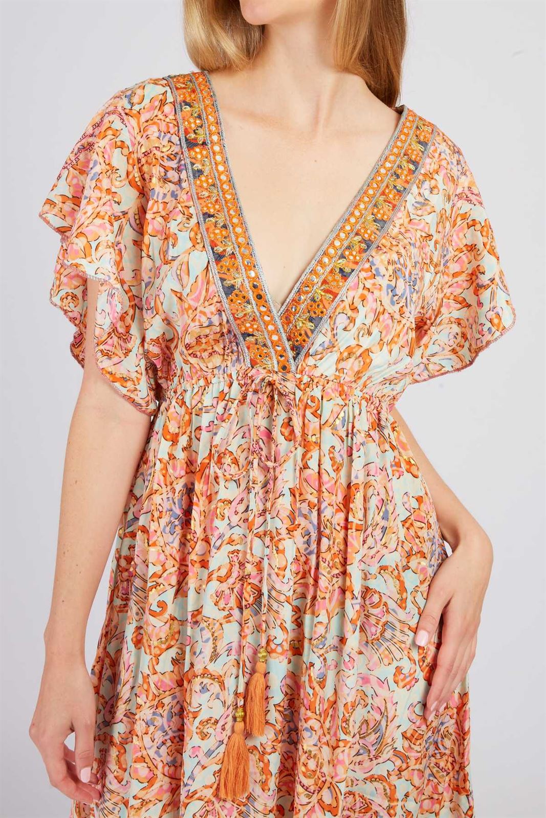 Vestido PHARAON ROBE estampado naranjas - Imagen 5