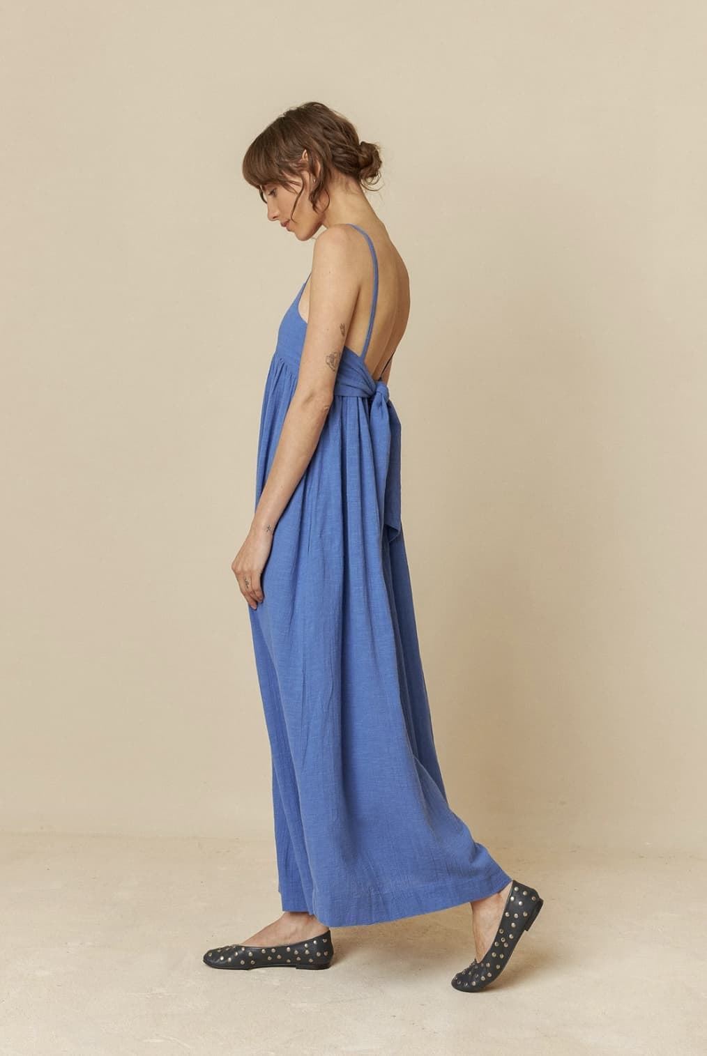 Vestido SK272 Indi & Cold maxi tirantes azulón - Imagen 4