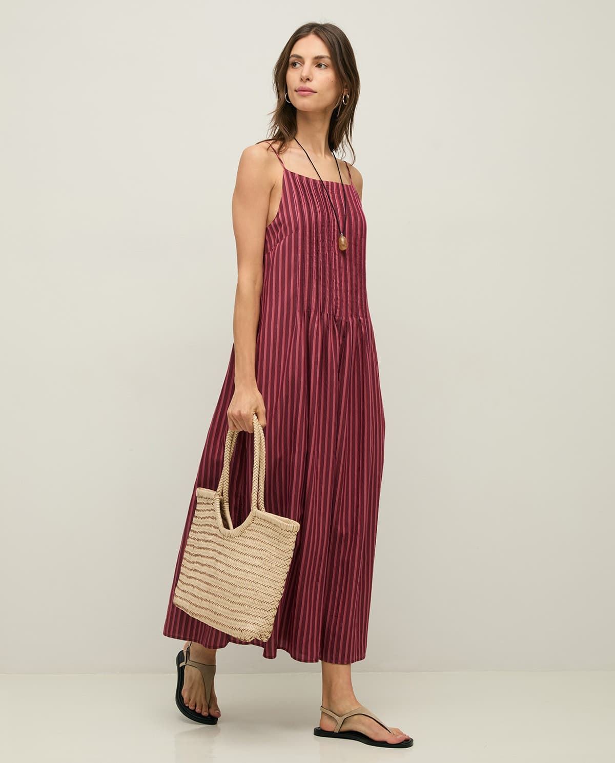Vestido Yerse 44847 TIRANTES MIDI RAYAS - Imagen 1