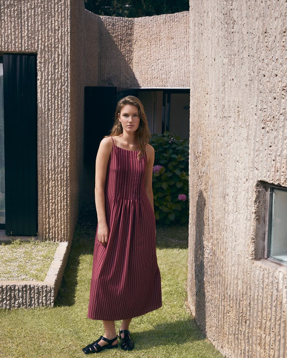 Vestido Yerse 44847 TIRANTES MIDI RAYAS - Imagen 4