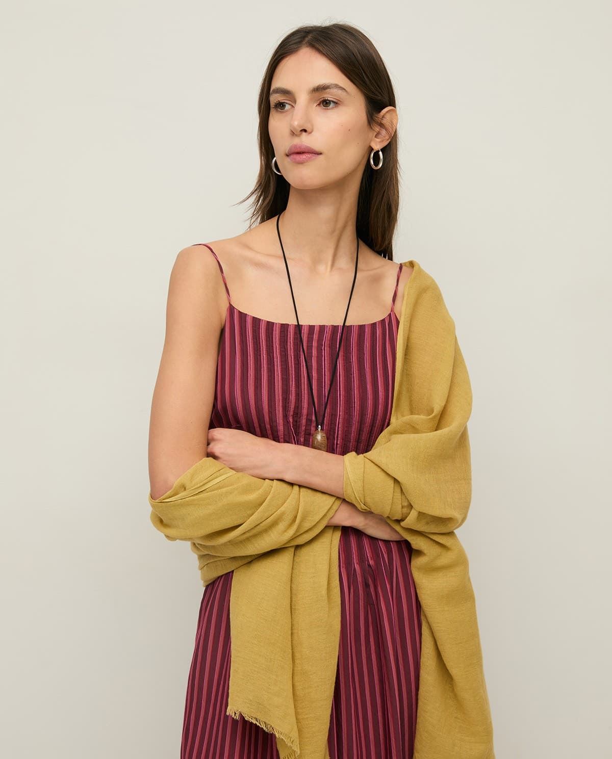 Vestido Yerse 44847 TIRANTES MIDI RAYAS - Imagen 7