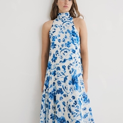 Vestido Yerse 44878 LAZO LARGO CUELLO HALTER azules - Imagen 2