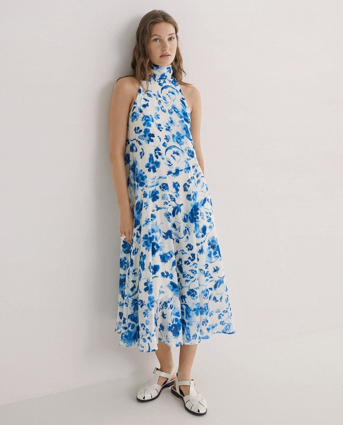 Vestido Yerse 44878 LAZO LARGO CUELLO HALTER azules - Imagen 4