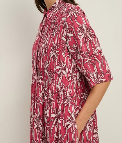 Vestido Yerse 44894 camisero 100% algodón orgánico frambuesa - Imagen 1