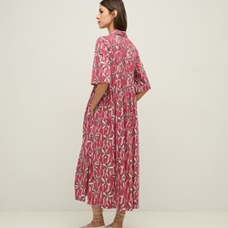 Vestido Yerse 44894 camisero 100% algodón orgánico frambuesa - Imagen 2