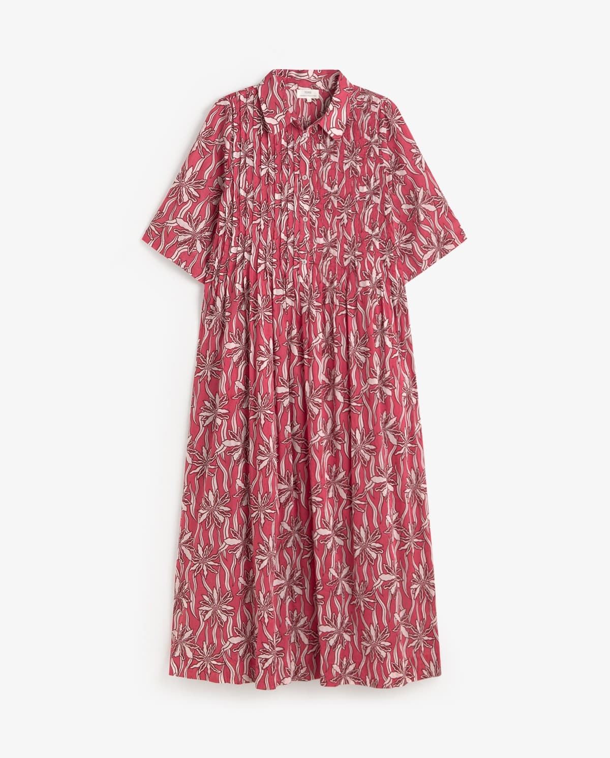 Vestido Yerse 44894 camisero 100% algodón orgánico frambuesa - Imagen 5