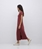 VESTIDO Yerse Ref. 42113 MIDI MANGA JAPONESA GRANATE - Imagen 1