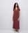 VESTIDO Yerse Ref. 42113 MIDI MANGA JAPONESA GRANATE - Imagen 2
