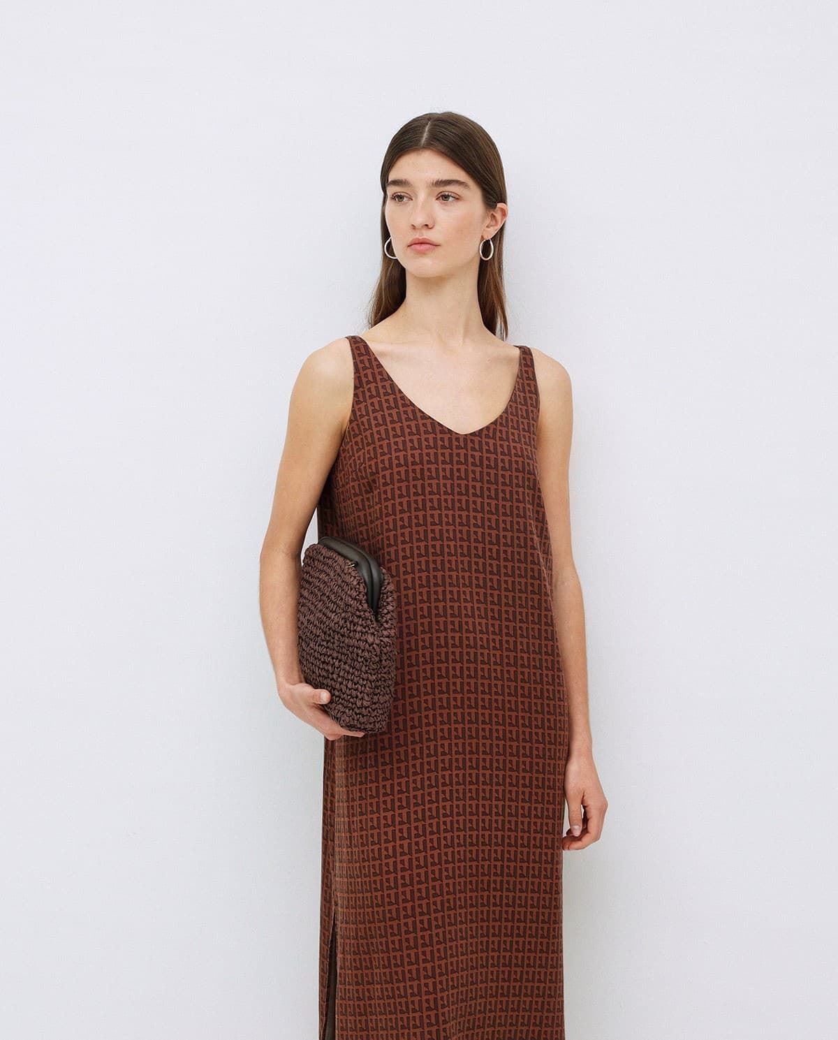 VESTIDO Yerse Ref. 42809TENCEL PICO CHOCOLATE - Imagen 4