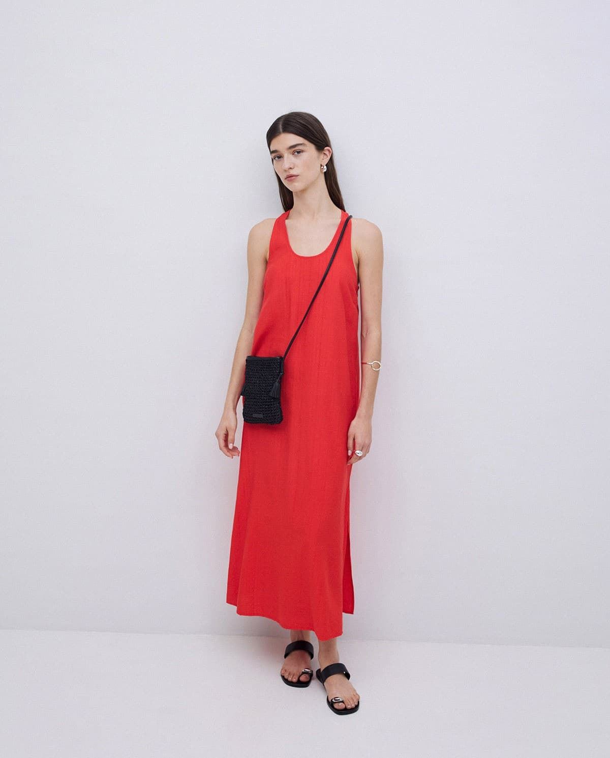 VESTIDO Yerse Ref. 42890LARGO SIN MANGAS CORAL - Imagen 1