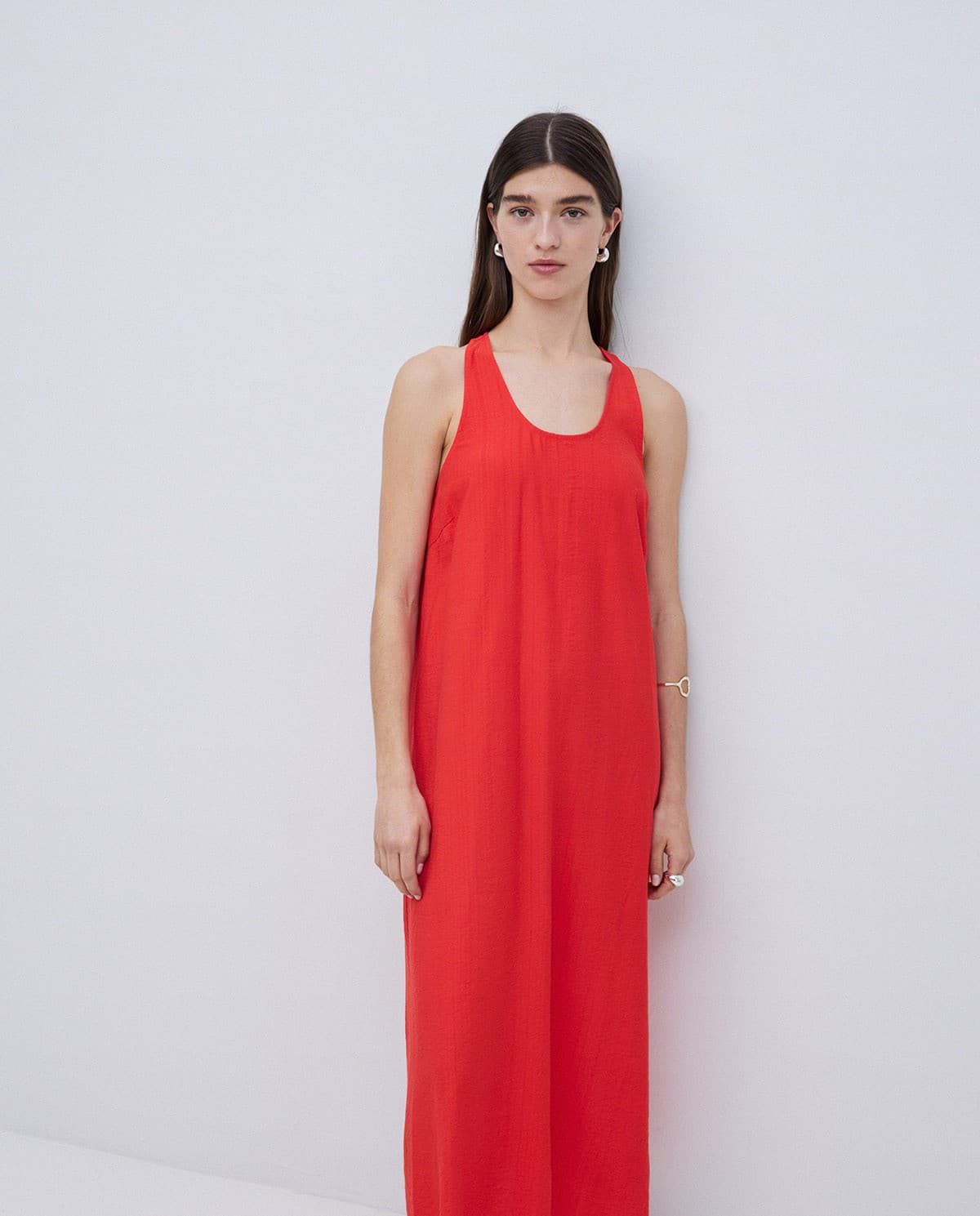 VESTIDO Yerse Ref. 42890LARGO SIN MANGAS CORAL - Imagen 4