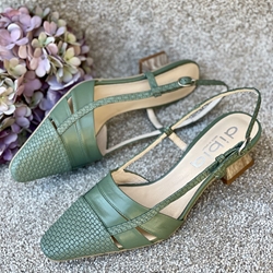 Zapato 14234 Dibia by Ezzio destalonado piel flexible verde - Imagen 2