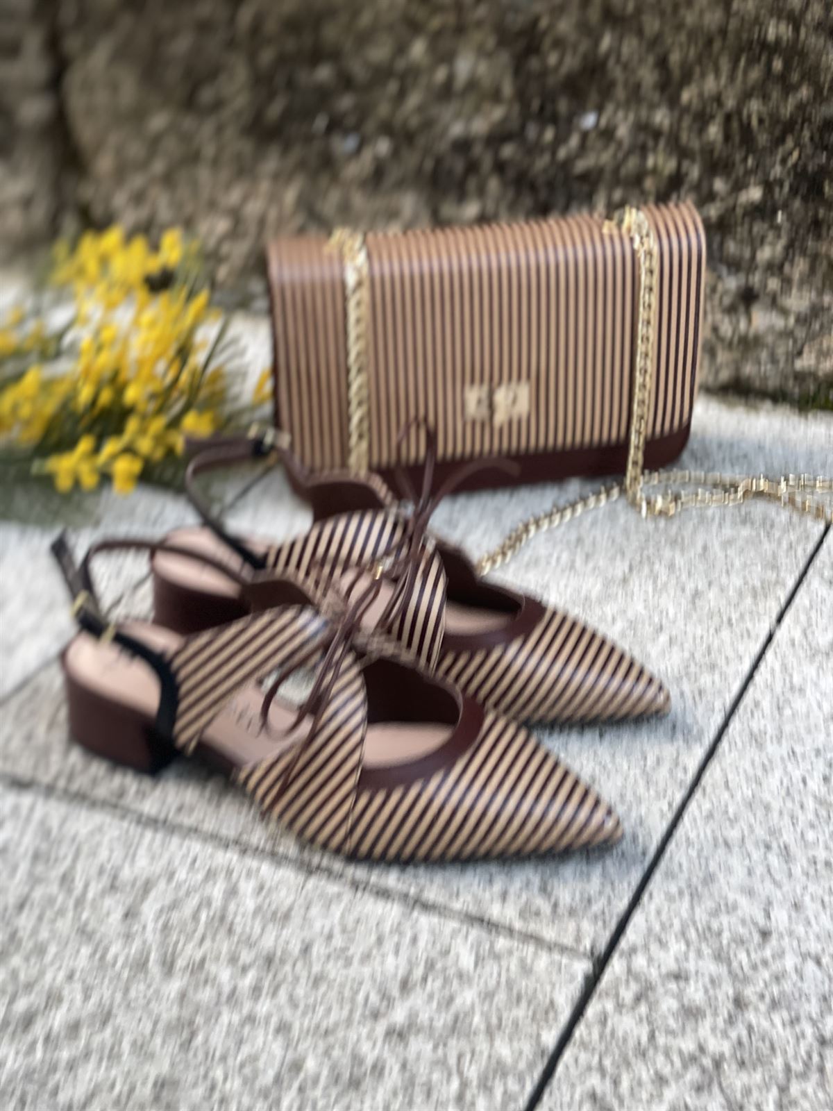 Zapato 52201 - MT DIANA atar rayas marrón chocolate y camel - Imagen 5