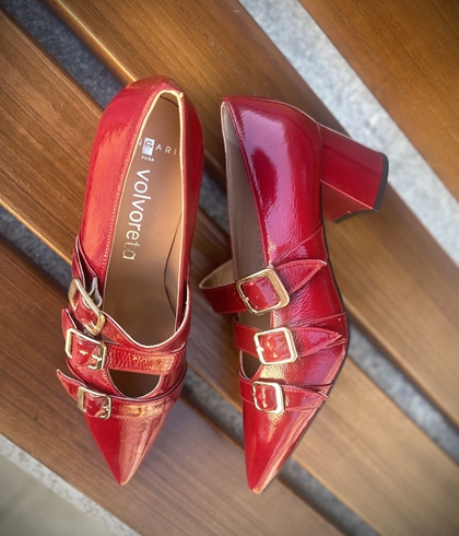 Zapato Angari  51114-59 TAIPEI  Berry -59 charol rojo - Imagen 1